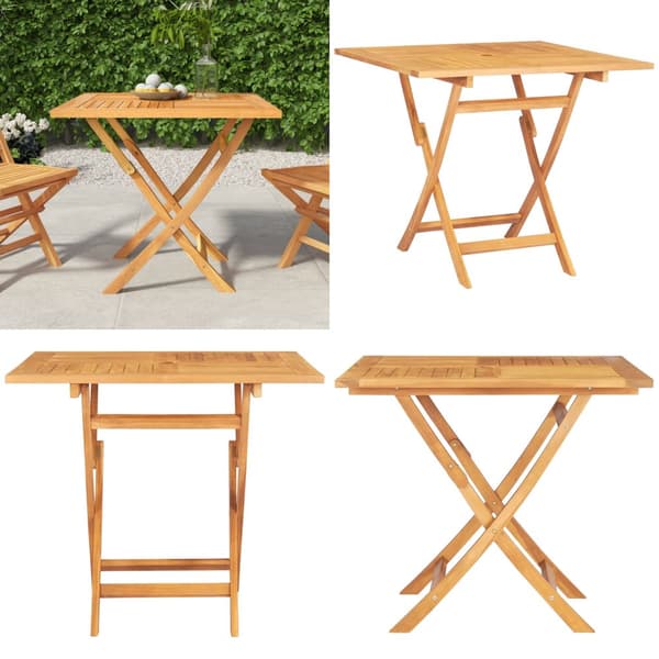 Foldbart havebord 85x85x76 cm massivt teaktræ - Havebord - Haveborde - Home & Living