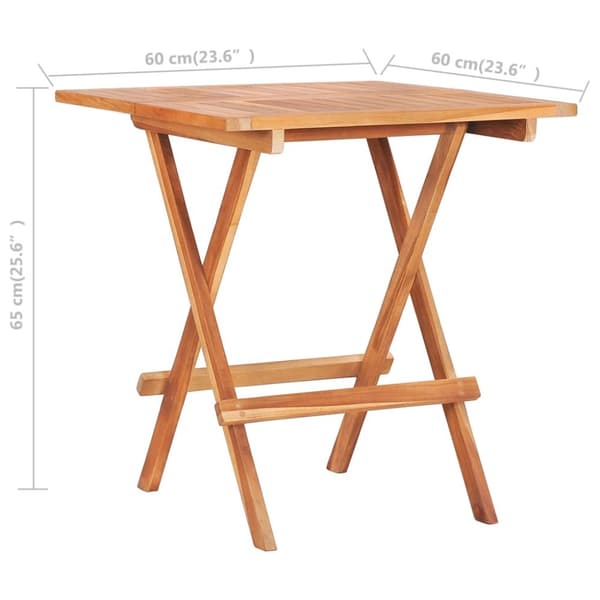 Kokoontaittuva bistropöytä 60x60x65 cm täysi tiikki - Bistropöytä - Bistropöydät - Home & Living