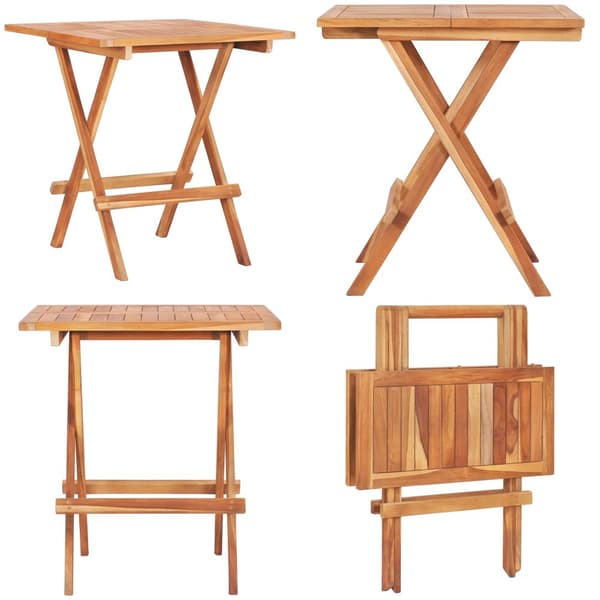 Kokoontaittuva bistropöytä 60x60x65 cm täysi tiikki - Bistropöytä - Bistropöydät - Home & Living