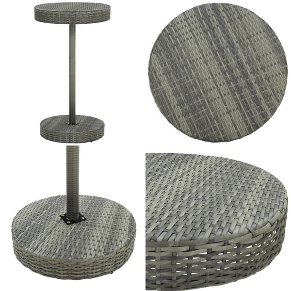 Trädgårdsbord grå 60,5x106 cm konstrotting - Trädgårdsbord - Utomhusbord - Home & Living