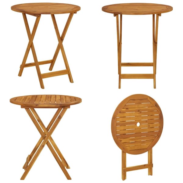 Foldbart havebord 70 cm massivt akacietræ - Havebord - Haveborde - Home & Living