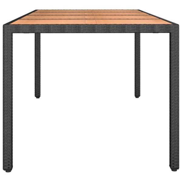 Trädgårdsbord svart konstrotting & massiv akacia - Trädgårdsbord Med Träskiva - Träbord - Home & Living