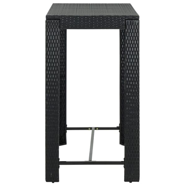 Puutarhan baaripöytä musta 100x60,5x110,5 cm polyrottinki - Baaripöytä - Baaripöydät - Home & Living