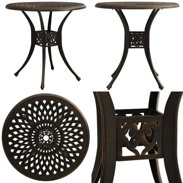 Havebord 78x78x72 cm støbt aluminium bronzefarvet - Havebord - Haveborde - Home & Living