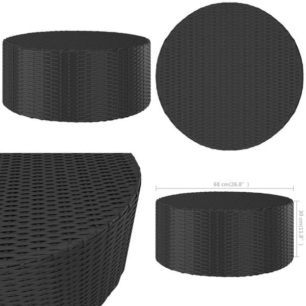 Trädgårdsbord svart 68x68x30 cm konstrotting - Tebord - Bord - Home & Living