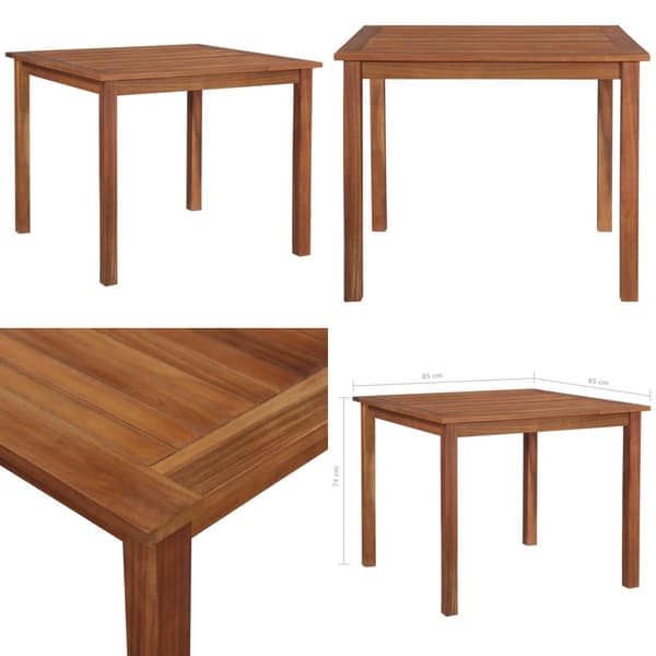 Havebord massivt akacietræ 85x85x74 cm - Spisebord - Spiseborde - Home & Living