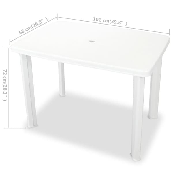 Havebord 101 x 68 x 72 cm plastik hvid - Havebord - Haveborde - Home & Living