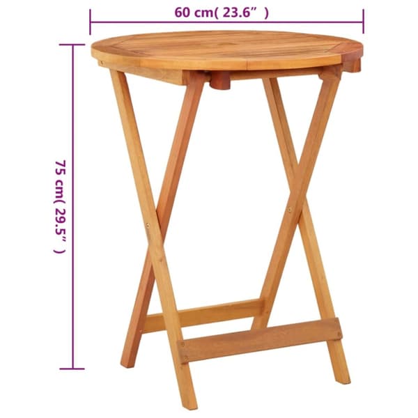 Foldbart havebord Ø60x75 cm massivt eukalyptustræ - Havebord - Haveborde - Home & Living