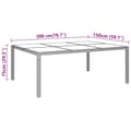 Miniatyrbild 6 av 6: Utebord 200x150x75 cm härdat glas och konstrotting beige - Trädgårdsmatbord - Trädgårdsbord - Home & Living