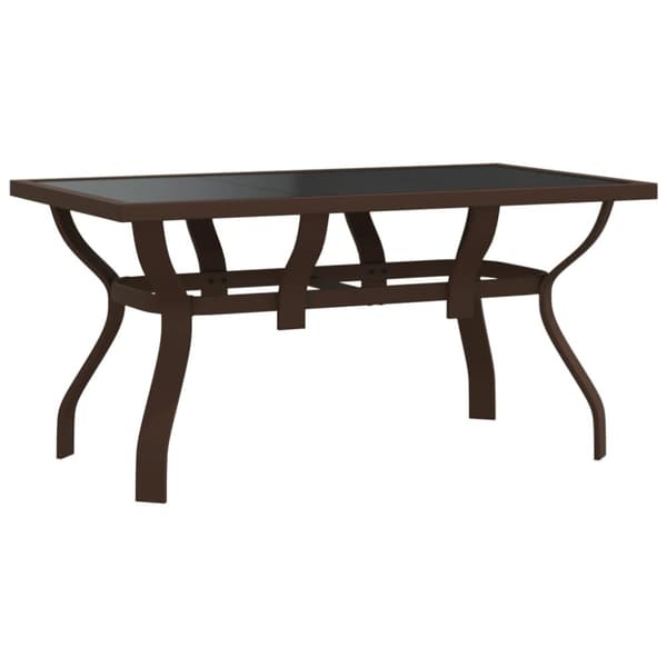 Puutarhapöytä ruskea ja musta 140x70x70 cm teräs ja lasi - Puutarhapöytä - Puutarhapöydät - Home & Living