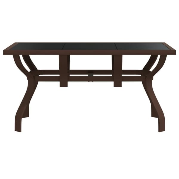 Puutarhapöytä ruskea ja musta 140x70x70 cm teräs ja lasi - Puutarhapöytä - Puutarhapöydät - Home & Living