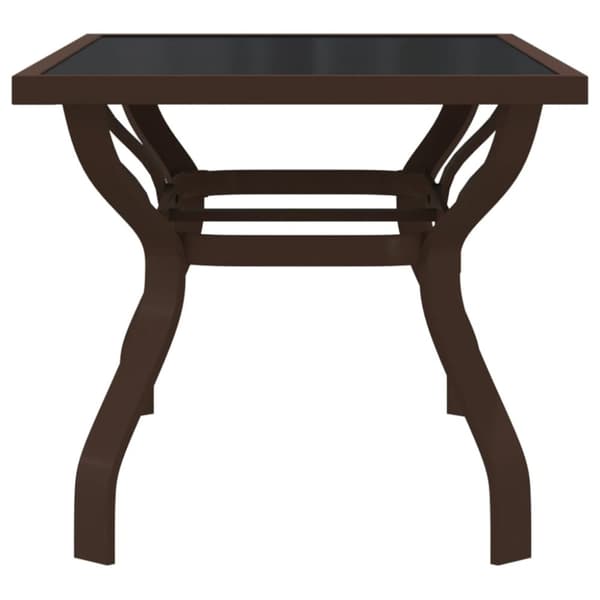 Puutarhapöytä ruskea ja musta 140x70x70 cm teräs ja lasi - Puutarhapöytä - Puutarhapöydät - Home & Living