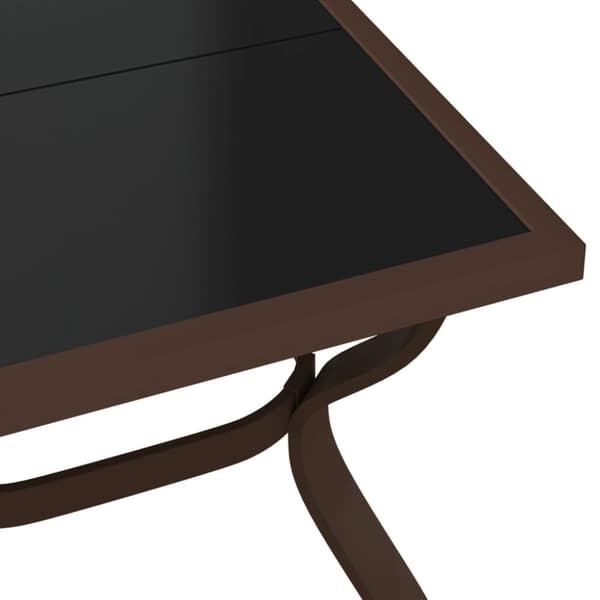 Puutarhapöytä ruskea ja musta 140x70x70 cm teräs ja lasi - Puutarhapöytä - Puutarhapöydät - Home & Living