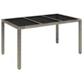 Miniatyrbillede 3 af 8: Havebord med glastop 150x90x75 cm polyrattan grå - Havebord Med Glastop - Haveborde Med Glastoppe - Home & Living