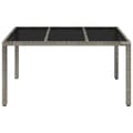 Miniatyrbillede 4 af 8: Havebord med glastop 150x90x75 cm polyrattan grå - Havebord Med Glastop - Haveborde Med Glastoppe - Home & Living
