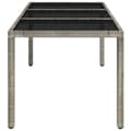 Miniatyrbillede 5 af 8: Havebord med glastop 150x90x75 cm polyrattan grå - Havebord Med Glastop - Haveborde Med Glastoppe - Home & Living