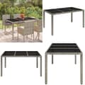 Miniatyrbillede 1 af 8: Havebord med glastop 150x90x75 cm polyrattan grå - Havebord Med Glastop - Haveborde Med Glastoppe - Home & Living