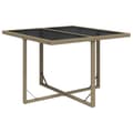 Miniatyrbillede 3 af 8: Havebord 109x107x74 cm polyrattan og glas beige - Havebord - Haveborde - Home & Living