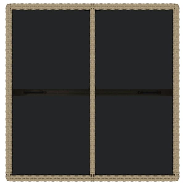 Havebord 109x107x74 cm polyrattan og glas beige - Havebord - Haveborde - Home & Living