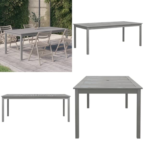 Havebord 200x100x75 cm massivt akacietræ grå - Havebord - Haveborde - Home & Living