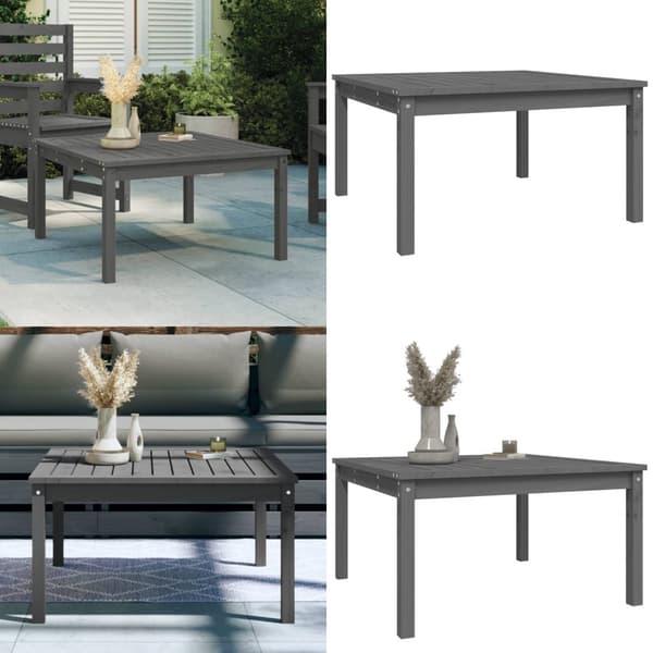 Havebord 82,5x82,5x45 cm massivt fyrretræ grå - Havebord - Haveborde - Home & Living