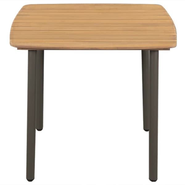 Havebord massivt akacietræ og stål 80 x 80 x 72 cm - Havebord - Haveborde - Home & Living