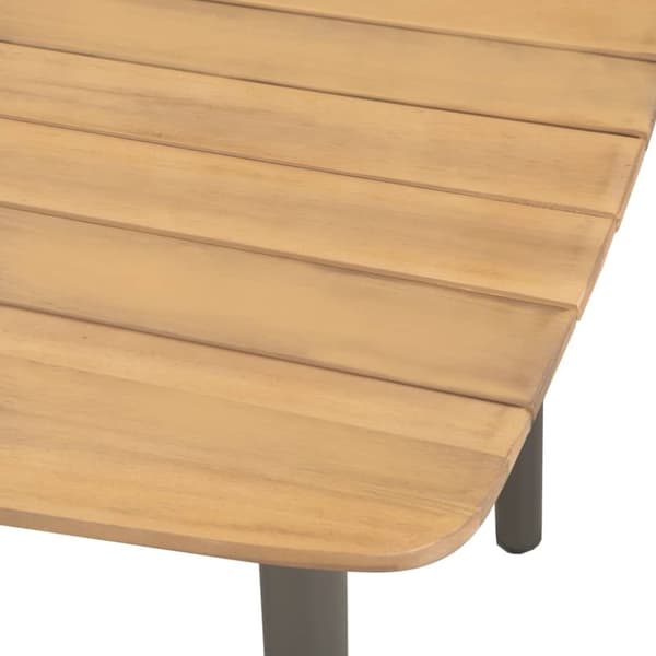 Havebord massivt akacietræ og stål 80 x 80 x 72 cm - Havebord - Haveborde - Home & Living