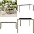 Miniatyrbillede 1 af 7: Havebord med glasbordplade polyrattan og hærdet glas beige - Havebord Med Glastop - Haveborde Med Glastoppe - Home & Living