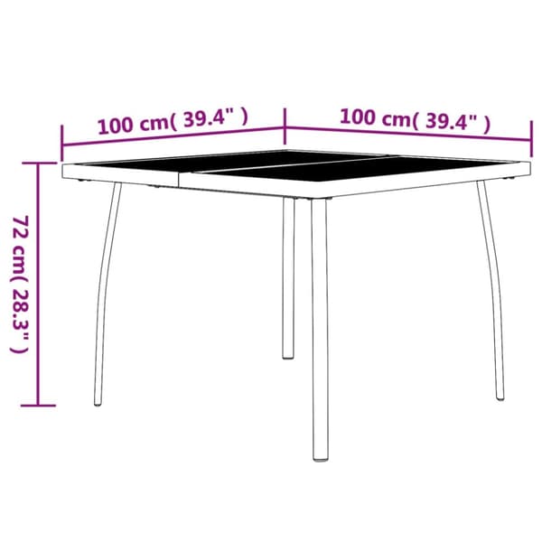 Havebord 100x100x72 cm stål og meshstof antracitgrå - Havebord - Haveborde - Home & Living
