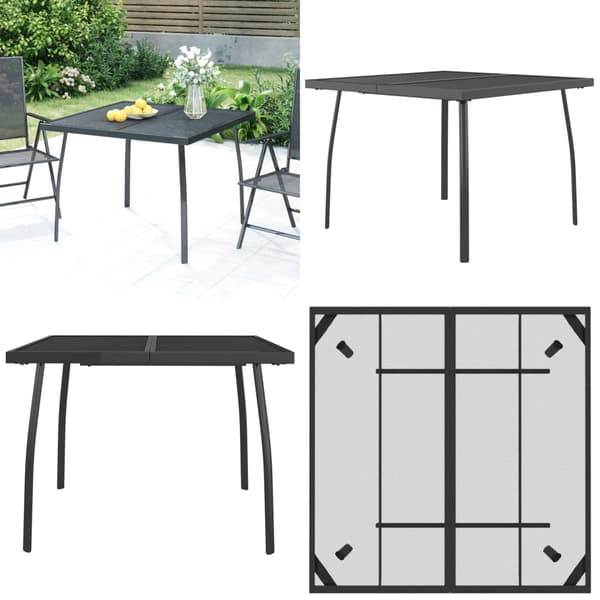 Havebord 100x100x72 cm stål og meshstof antracitgrå - Havebord - Haveborde - Home & Living