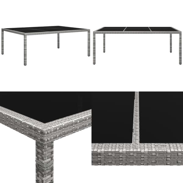 Udendørs spisebord 200x150x74 cm polyrattan grå - Udendørs Spisebord - Udendørs Spiseborde - Home & Living