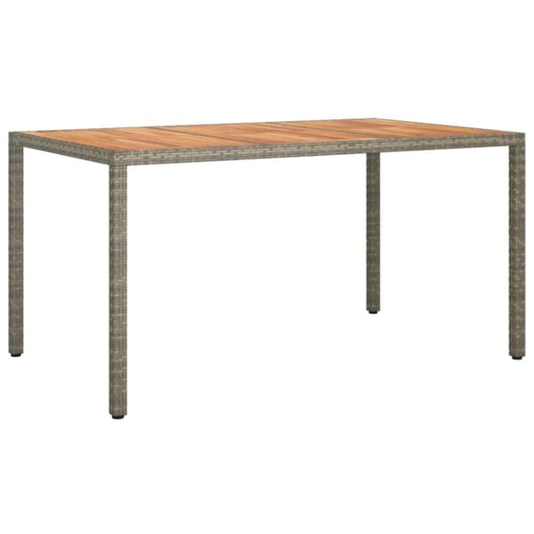 Havebord 150x90x75 cm polyrattan og akacietræ grå - Havebord - Haveborde - Home & Living
