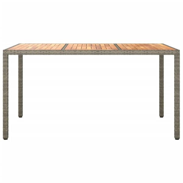 Havebord 150x90x75 cm polyrattan og akacietræ grå - Havebord - Haveborde - Home & Living