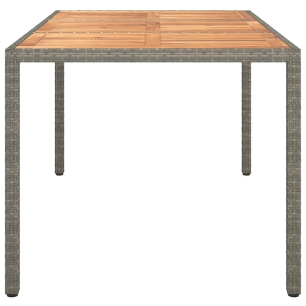 Havebord 150x90x75 cm polyrattan og akacietræ grå - Havebord - Haveborde - Home & Living