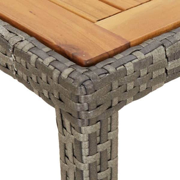 Havebord 150x90x75 cm polyrattan og akacietræ grå - Havebord - Haveborde - Home & Living