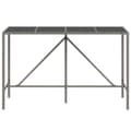 Miniatyrbillede 4 af 7: Barbord med glasplade 180x70x110 cm polyrattan grå - Barbord - Barborde - Home & Living