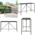 Miniatyrbillede 1 af 7: Barbord med glasplade 180x70x110 cm polyrattan grå - Barbord - Barborde - Home & Living