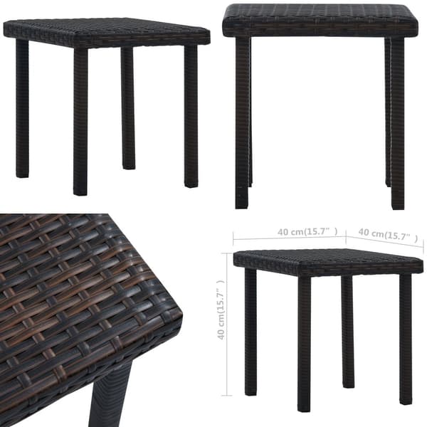 Havebord 40 x 40 x 40 cm polyrattan brun - Havebord - Haveborde - Home & Living