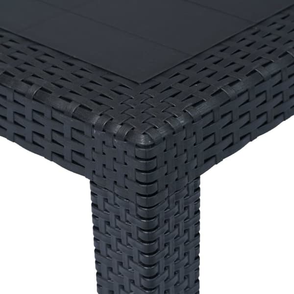 Havebord 220 x 90 x 72 cm plastik rattanlook antracitgrå - Havebord - Haveborde - Home & Living