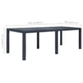 Miniatyrbillede 6 af 6: Havebord 220 x 90 x 72 cm plastik rattanlook antracitgrå - Havebord - Haveborde - Home & Living