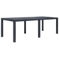Miniatyrbillede 2 af 6: Havebord 220 x 90 x 72 cm plastik rattanlook antracitgrå - Havebord - Haveborde - Home & Living