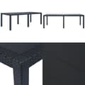 Miniatyrbillede 1 af 6: Havebord 220 x 90 x 72 cm plastik rattanlook antracitgrå - Havebord - Haveborde - Home & Living