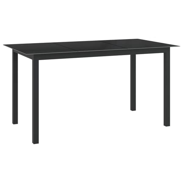 Puutarhapöytä musta 150x90x74 cm alumiini ja lasi - Puutarhapöytä - Puutarhapöydät - Home & Living