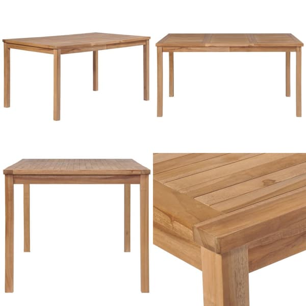 Havebord 150x90x77 cm massivt teaktræ - Spisebord - Spiseborde - Home & Living