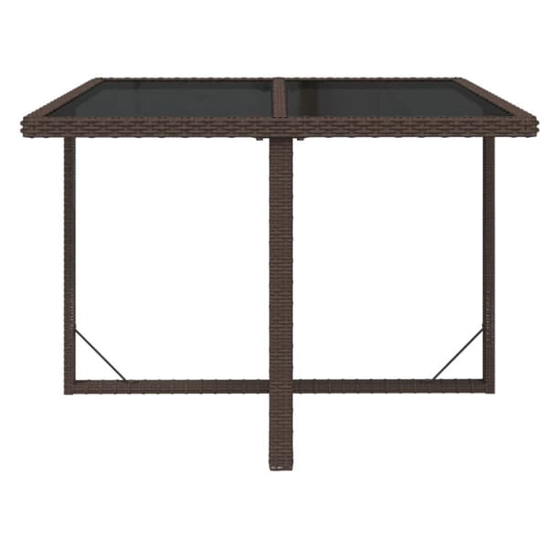 Havebord 109x107x74 cm polyrattan og glas brun - Havebord - Haveborde - Home & Living