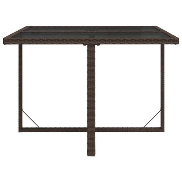 Havebord 109x107x74 cm polyrattan og glas brun - Havebord - Haveborde - Home & Living