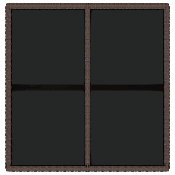 Havebord 109x107x74 cm polyrattan og glas brun - Havebord - Haveborde - Home & Living