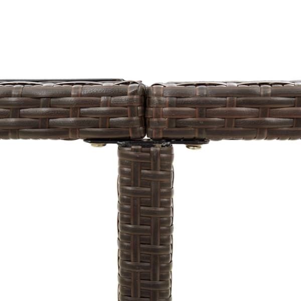 Havebord 109x107x74 cm polyrattan og glas brun - Havebord - Haveborde - Home & Living