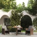 Miniatyrbillede 2 af 8: Havebord 109x107x74 cm polyrattan og glas brun - Havebord - Haveborde - Home & Living