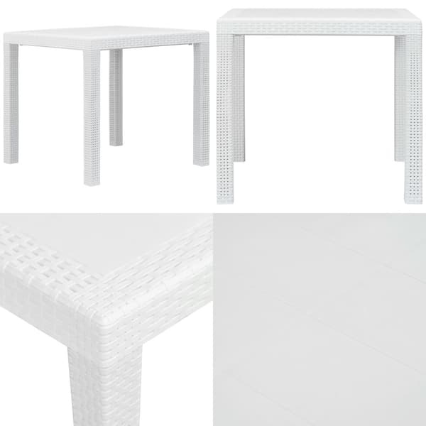 Trädgårdsbord 79x79x72 cm konstrotting vit - Matmöbler - Matmöbel - Home & Living